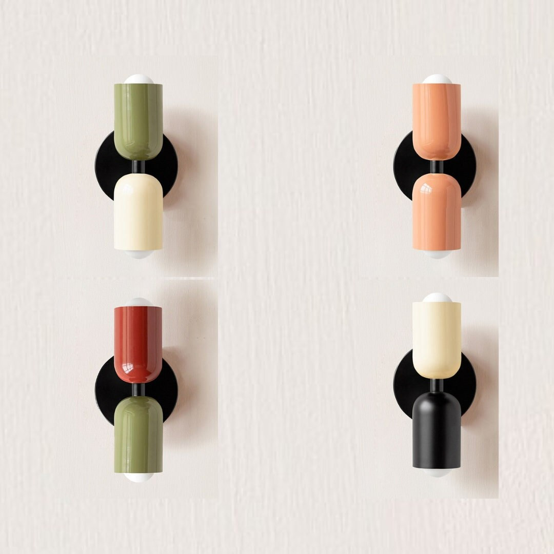 Contemporary Double Light Wall Sconce | Modern Wall Lights with Bulbs | Etsy (US)