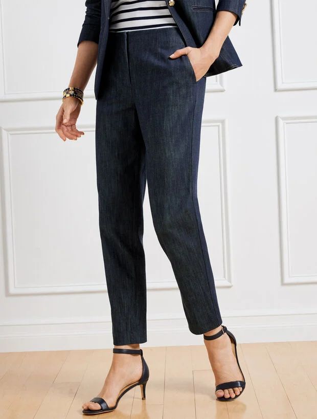 Refined Denim Tapered Ankle Pants | Talbots