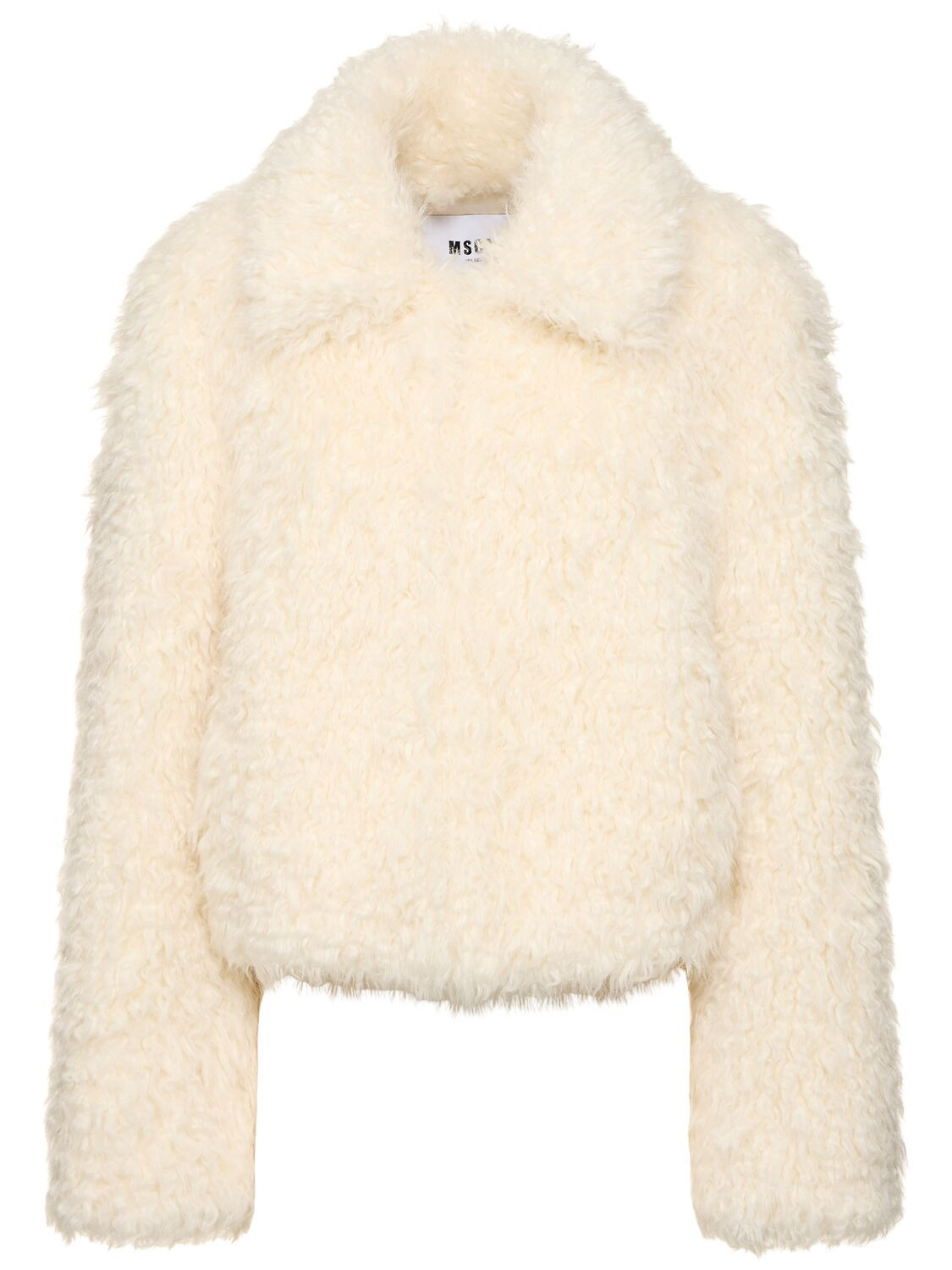 MSGM | Furry short coat | WOMEN | White | 44 | Modacrylic Acrylic Polyester | | Luisaviaroma