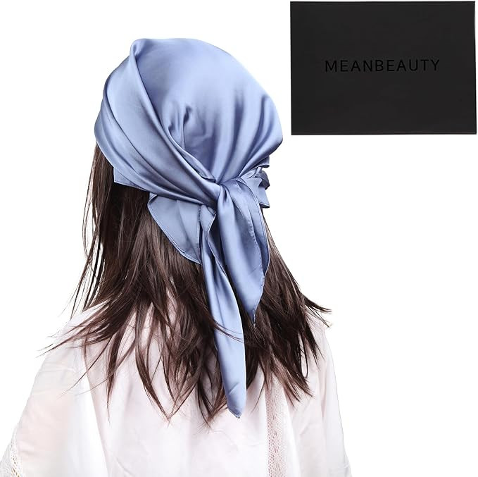 MEANBEAUTY Head Scarf for Women Like Silk Scarf Square Scarves Satin Bandanas Neck Scarfs 27.5 In... | Amazon (US)