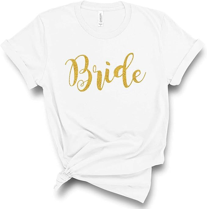 Blue Sand Textiles Bride Shirt. Wedding Shirt for Getting Ready. Unisex T-Shirt. Shirt for Bride. | Amazon (US)