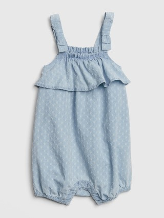Baby Denim Ruffle Shorty One-Piece | Gap US