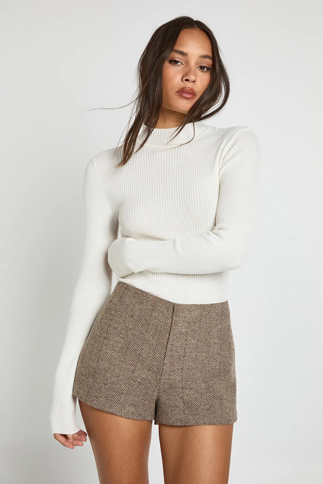 Premium Herringbone Tailored Shorts | Boohoo.com (UK & IE)