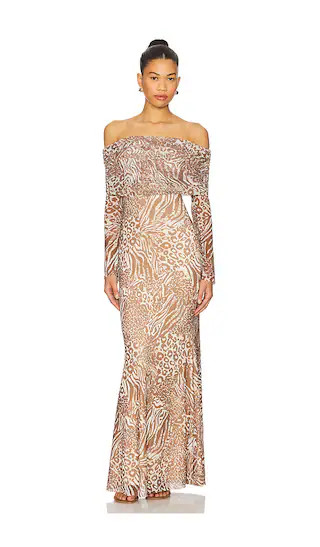 Thelma Dress in Taupe Animal | Revolve Clothing (Global)