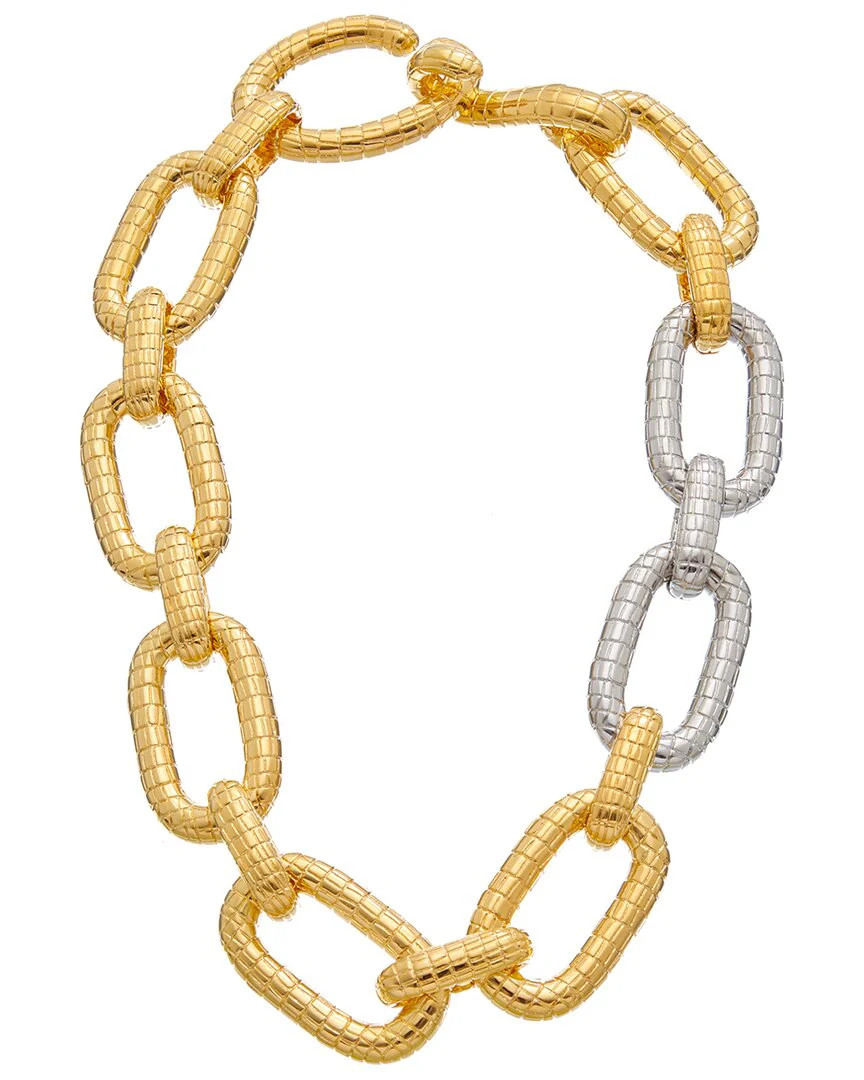 Oscar de la Renta Mosaic Chain Bicolor Necklace | Shop Simon