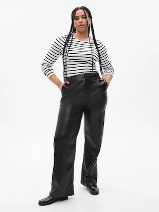 Mid Rise Faux-Leather Loose Pants | Gap (US)