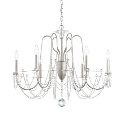 Esmery 6 - Light Candle Style Classic/Traditional Chandelier with Crystal Accents | Perigold