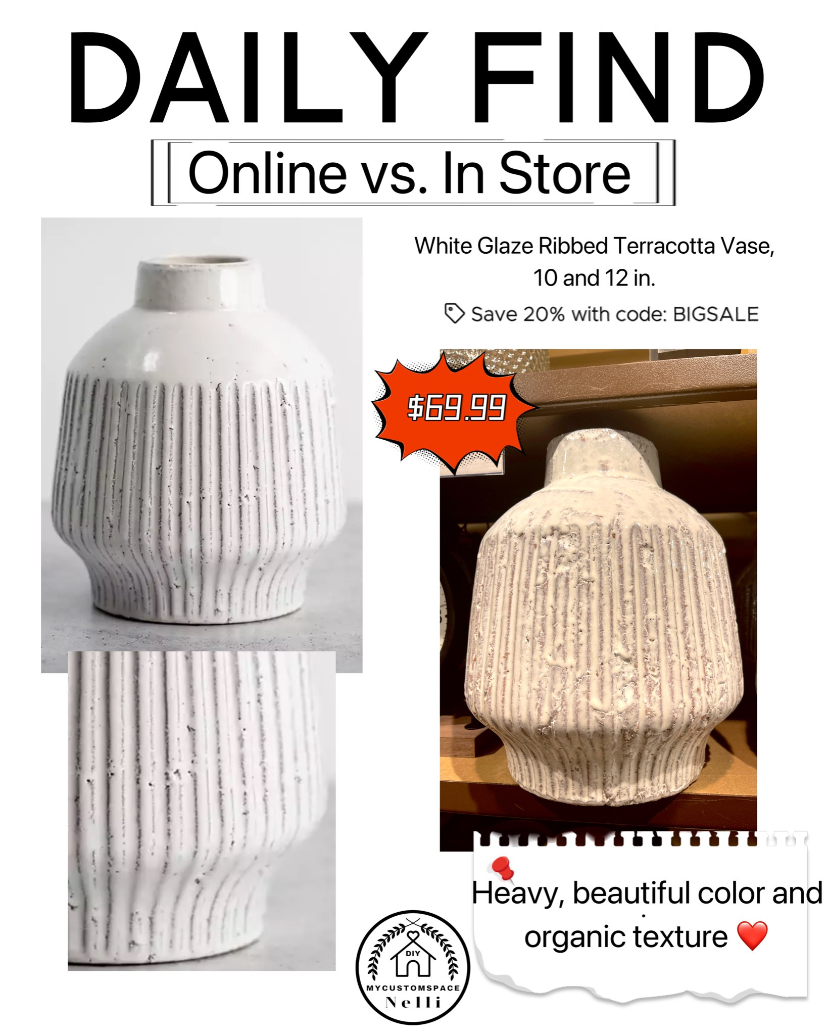 Online vs. in Store, Vase, Home decor,

#LTKhome #LTKFind #LTKsalealert