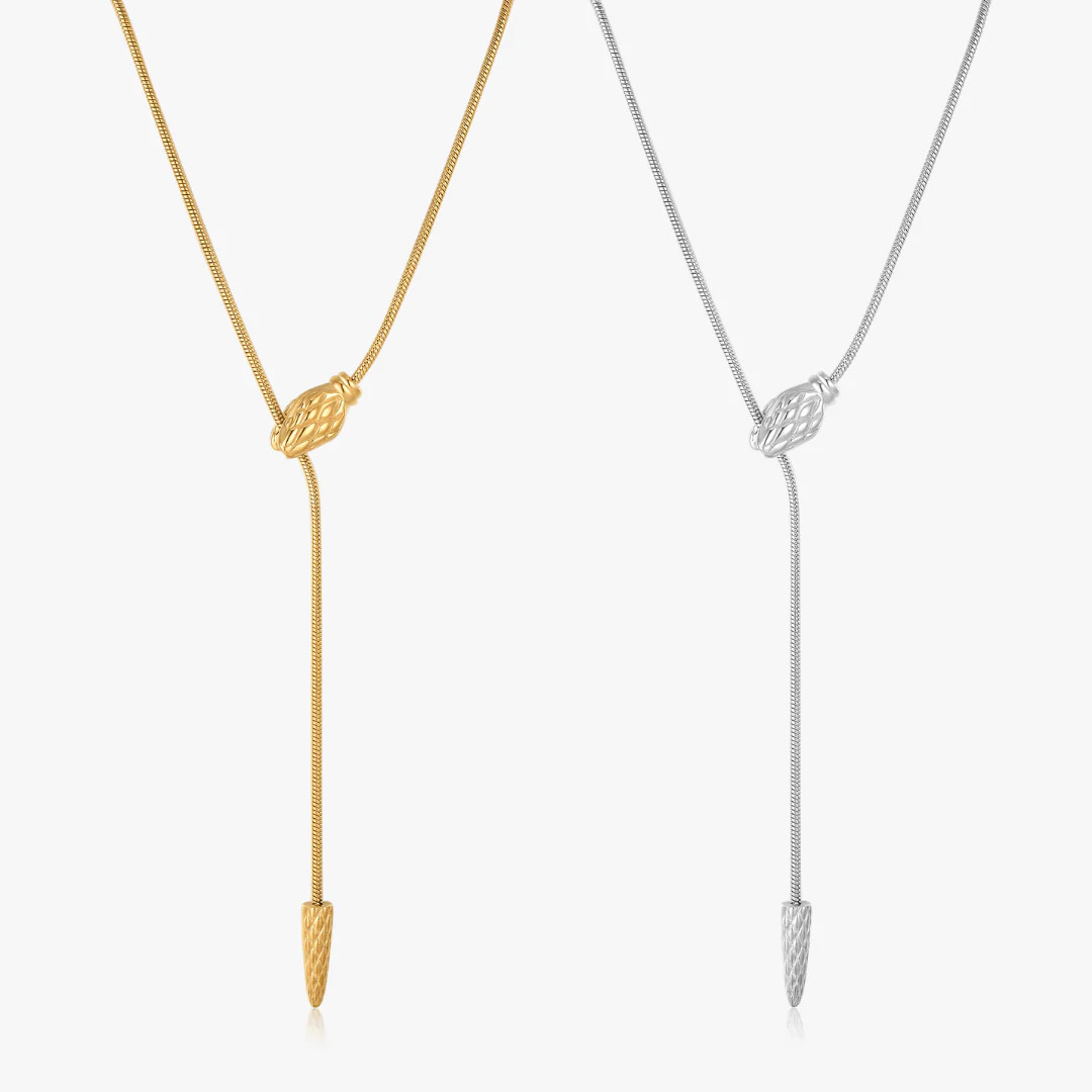 Geometric Snake Lariat Necklace | Flaire & Co.