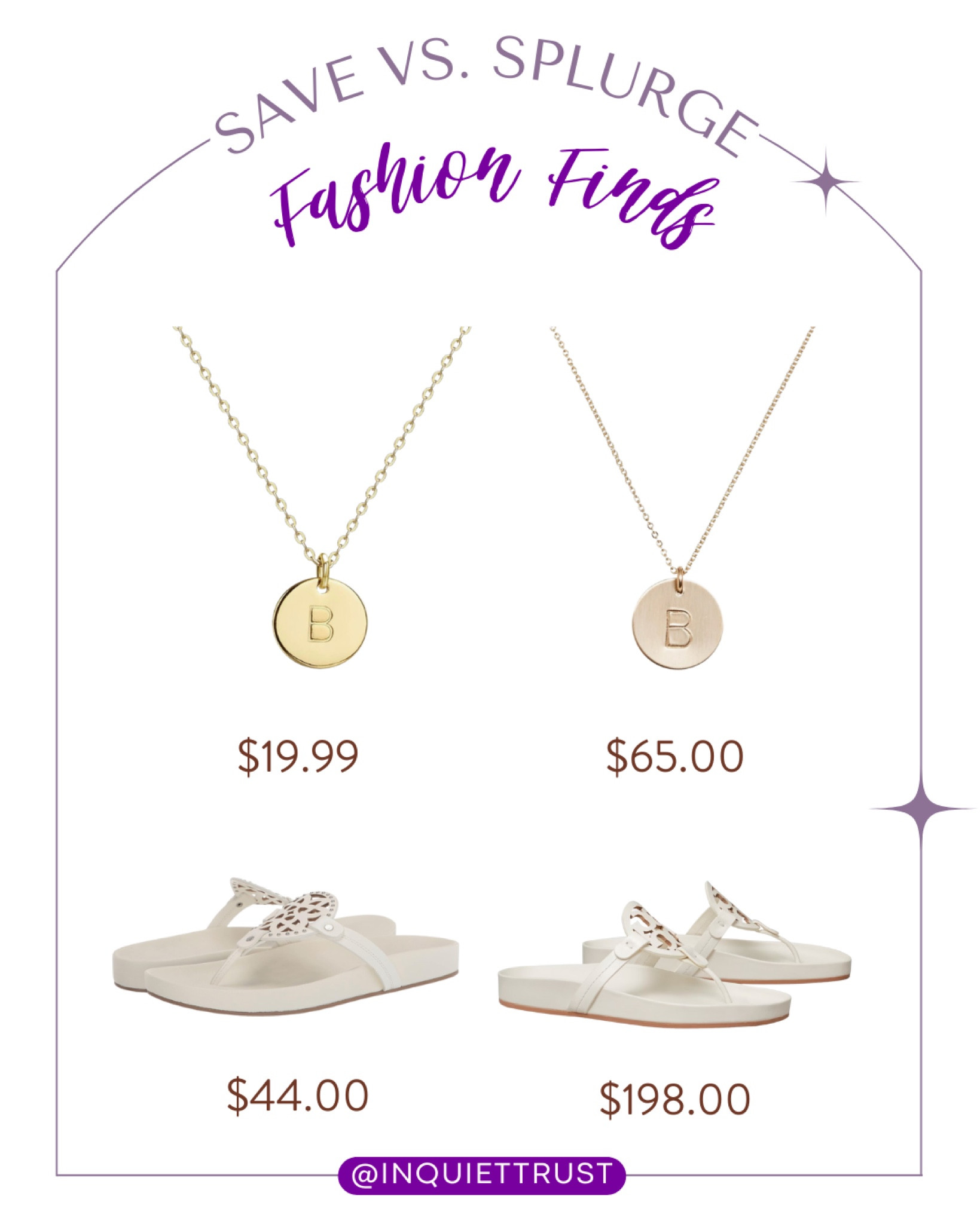 Save vs. Splurge! Check out this affordable and cute necklace and stylish white sandals!
#lookforless #easyoutfit #travellook #giftsforher

#LTKtravel #LTKU #LTKstyletip