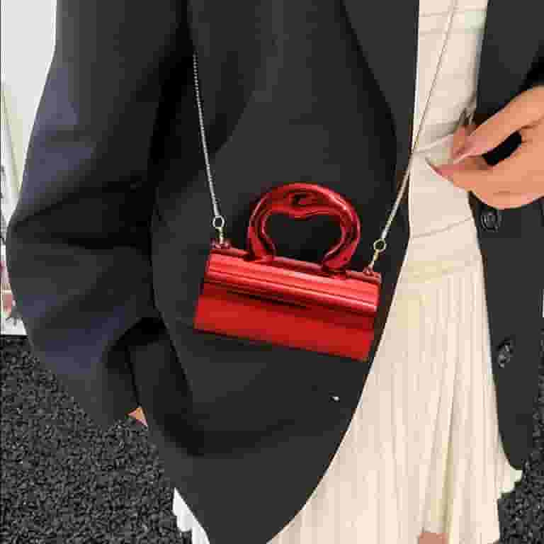 Women's Metallic Shiny Crossbody Mini Clutch Purse Metallic Chain Handbags Cocktail Evening Bags,... | Walmart (US)