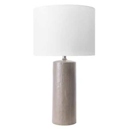 Gray 28-inch Faye Ceramic Table Lamp | Rugs USA