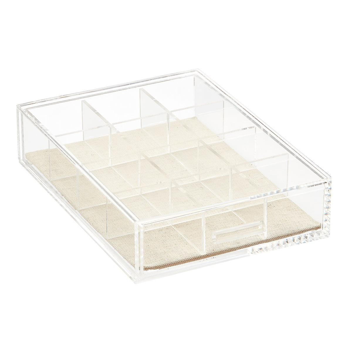 Modular Acrylic Linen Jewelry Drawer System | The Container Store