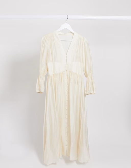 Ghospell button front sheer maxi dress | ASOS (Global)