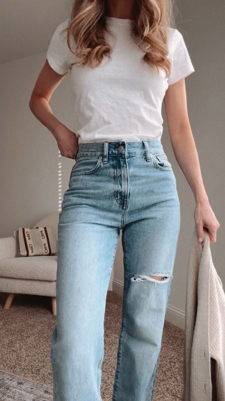 A white tee and jeans is a classic spring or summer outfit, great for all events or weekend errands!

#LTKFestival #LTKSeasonal #LTKstyletip