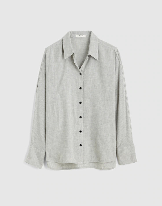Heathered Flannel Dolman Button-Up Shirt | Madewell