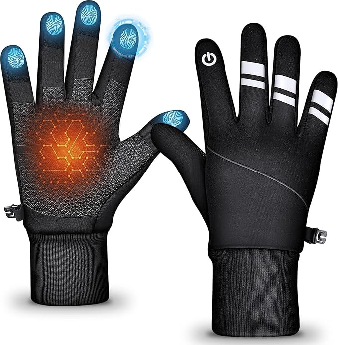 Winter Touchscreen Gloves Women Men Full Fingers Touch Screen Windproof Anti-skid Waterproof Warm... | Amazon (US)