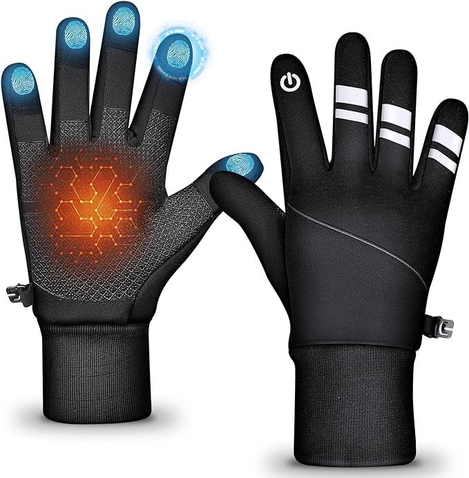 Winter Touchscreen Gloves Women Men Full Fingers Touch Screen Windproof Anti-skid Waterproof Warm... | Amazon (US)