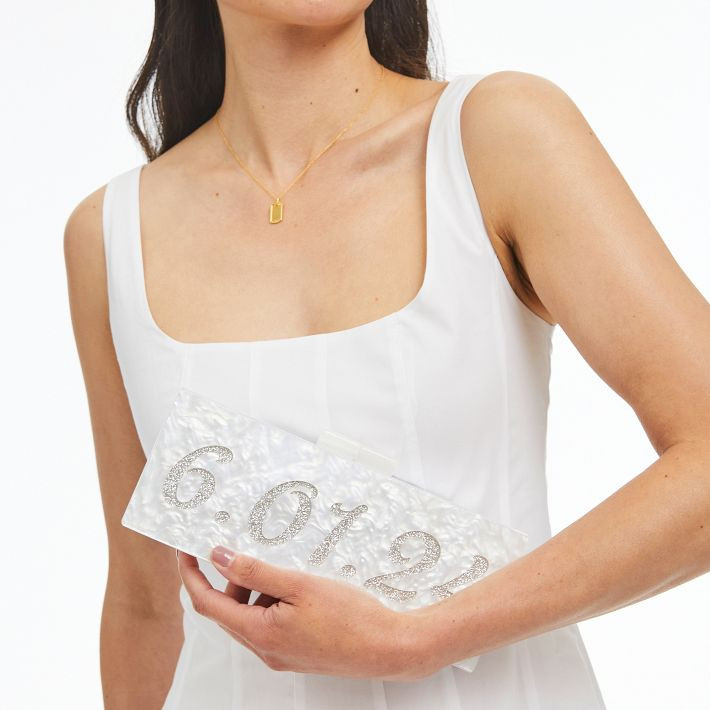 Personalized Wedding Hardshell Box Clutch | Mark and Graham