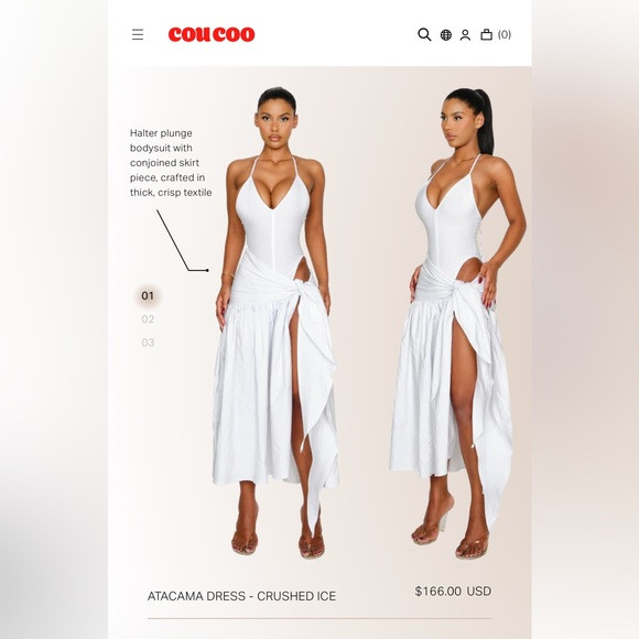 Coucou White Halter Plunge Dress | Poshmark