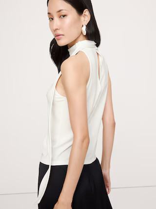Matte Jersey Scarf-Neck Top | Banana Republic (US)