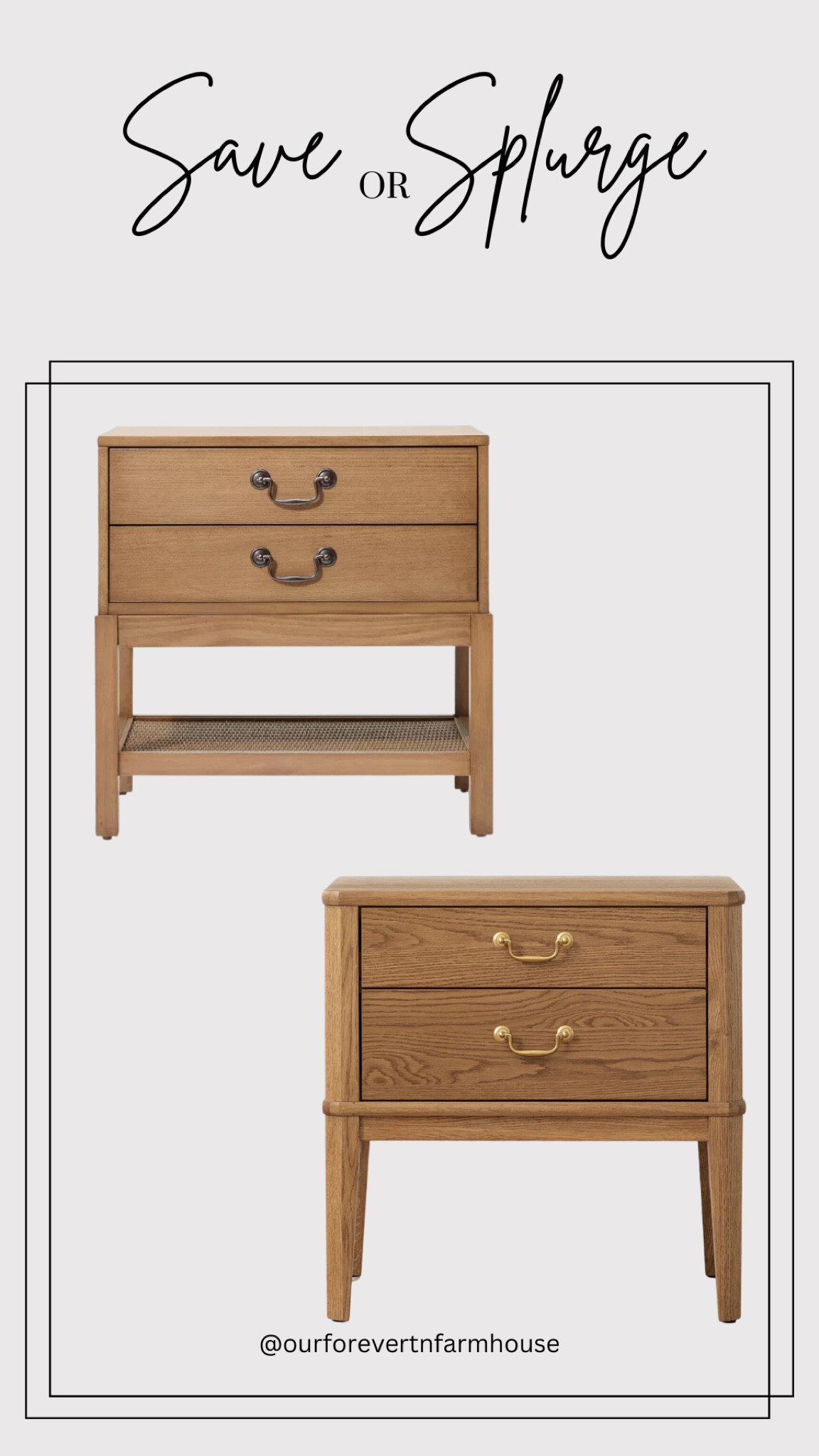 Save versus splurge on this nightstand. Which do you like better?

#LTKHome