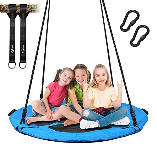 Trekassy 660lb Saucer Tree Swing for Kids Adults 40 Inch Waterproof Frame , 2 Tree Hanging Straps | Amazon (US)