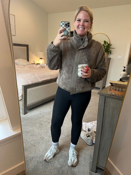 I’m sensitive to cold, so I would wear this jacket only if it was over 40 degrees. It’s very warm though! 

If you live where it does get cold, these leggins are GOLD. Fleece lined, and the perfect amount of compression. TTS.

#LTKfindsunder100 #LTKfamily #LTKGiftGuide