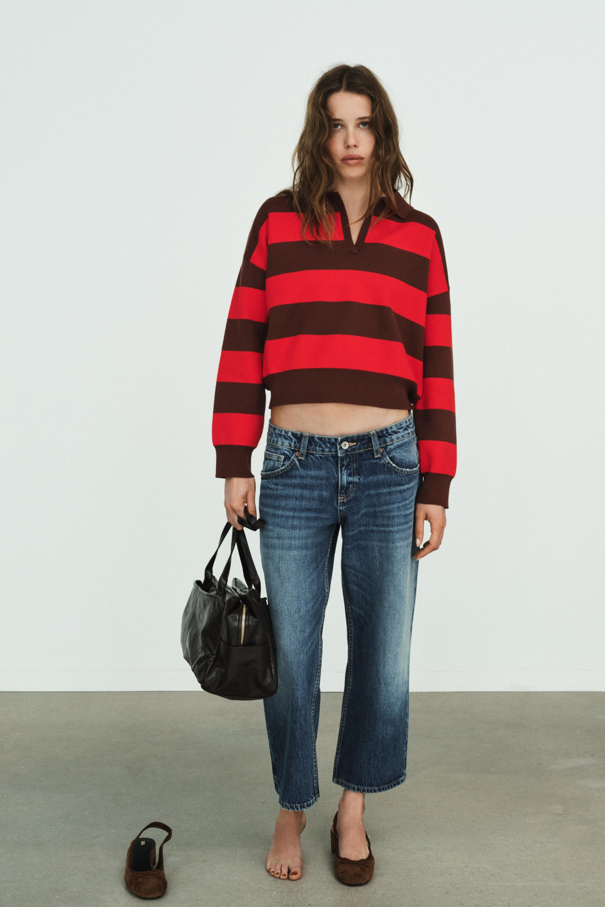 STRIPED KNIT POLO SHIRT | Zara US