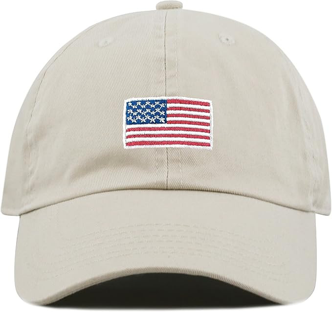 USA Flag & Embroidery Premium 100% Cotton Low Profile Adjustable Baseball Dad Cap | Amazon (US)