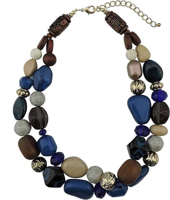 Bocar Chunky Necklaces for Women Trendy, 2 Layer Statement Necklace Fashion Collar Necklace, Hand... | Amazon (US)