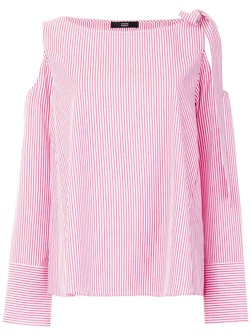 Steffen Schraut striped bow blouse - Red | FarFetch US