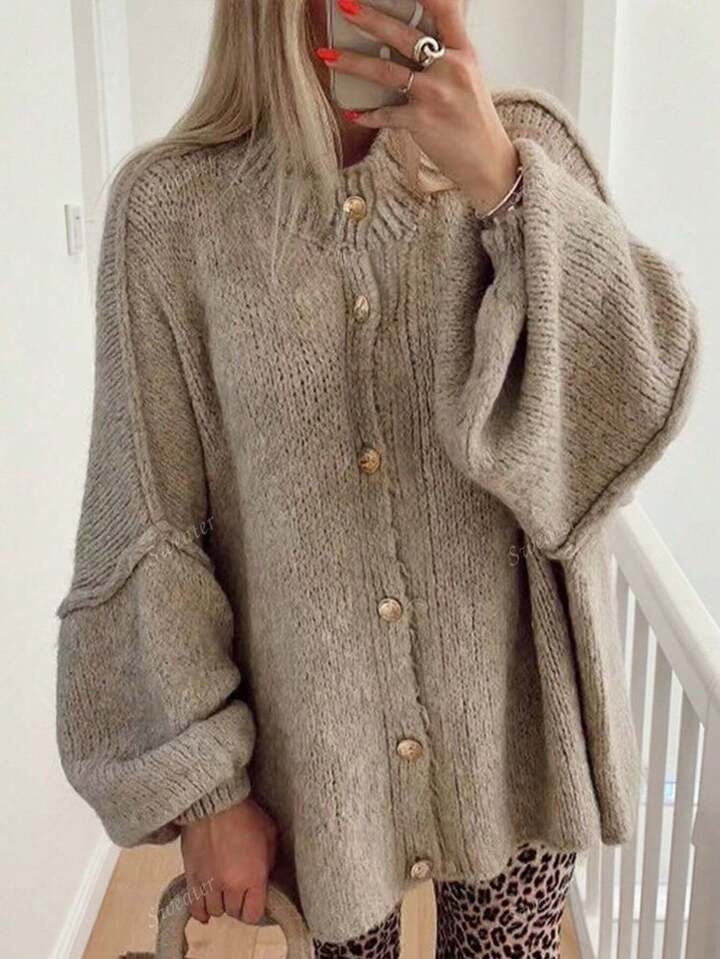 Women Open Front Knit Cardigan Casual Loose Fit Sweater For School, Work And Vacation | SHEIN