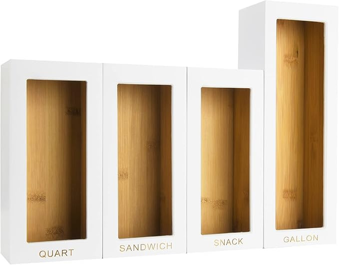 Cozee Bay Bamboo Bag Organizer for Kitchen Drawer, Baggie organizer, Compatible with Gallon, Quar... | Amazon (US)