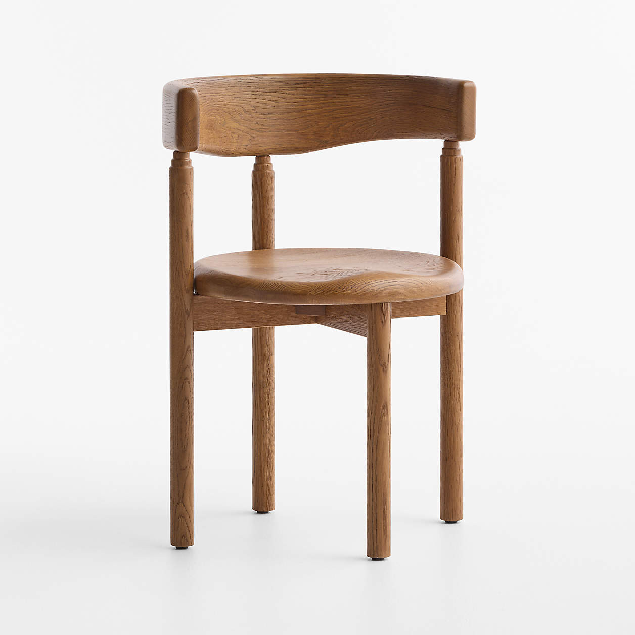 Virage Warm Brown Oak Wood Curved Dining Chair + Reviews | Crate & Barrel | Crate & Barrel