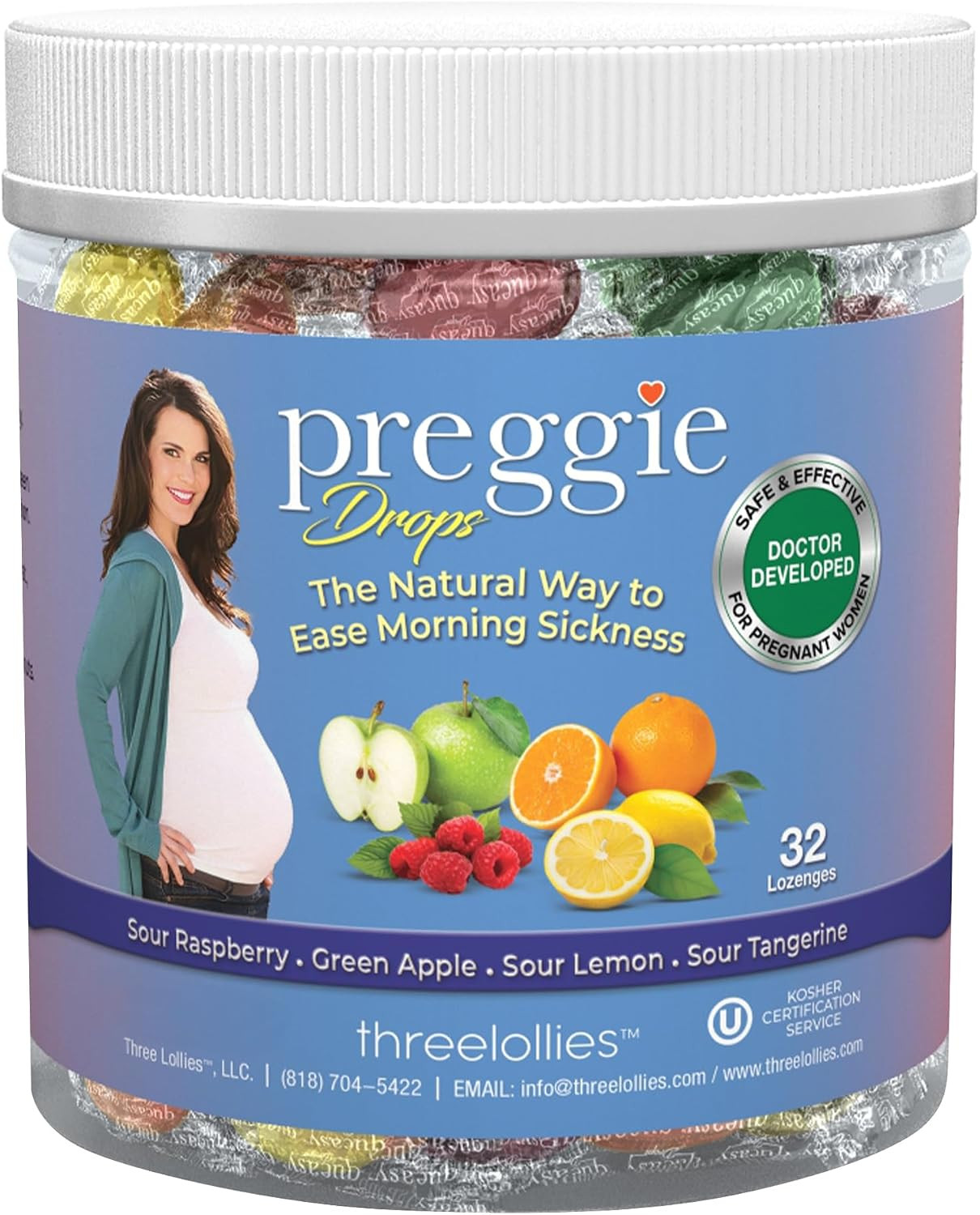 Preggie Pop Drops Pregnancy Nausea Relief Morning Sickness Candy with Essential Oils for Pregnant... | Amazon (US)