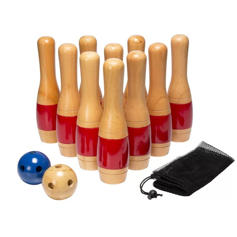Hey! Play! Solid Wood Bowling with Carrying Case | Wayfair North America