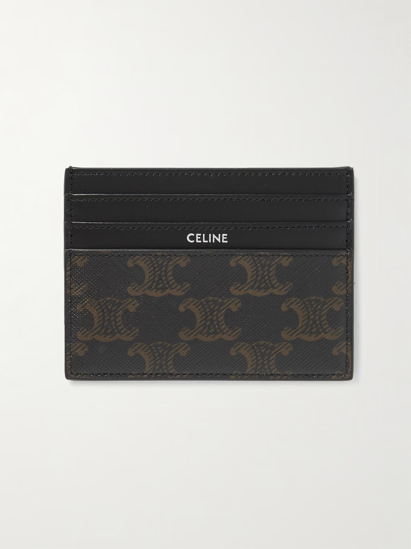 Triomphe Leather-Trimmed Coated-Canvas Cardholder | Mr Porter (US & CA)