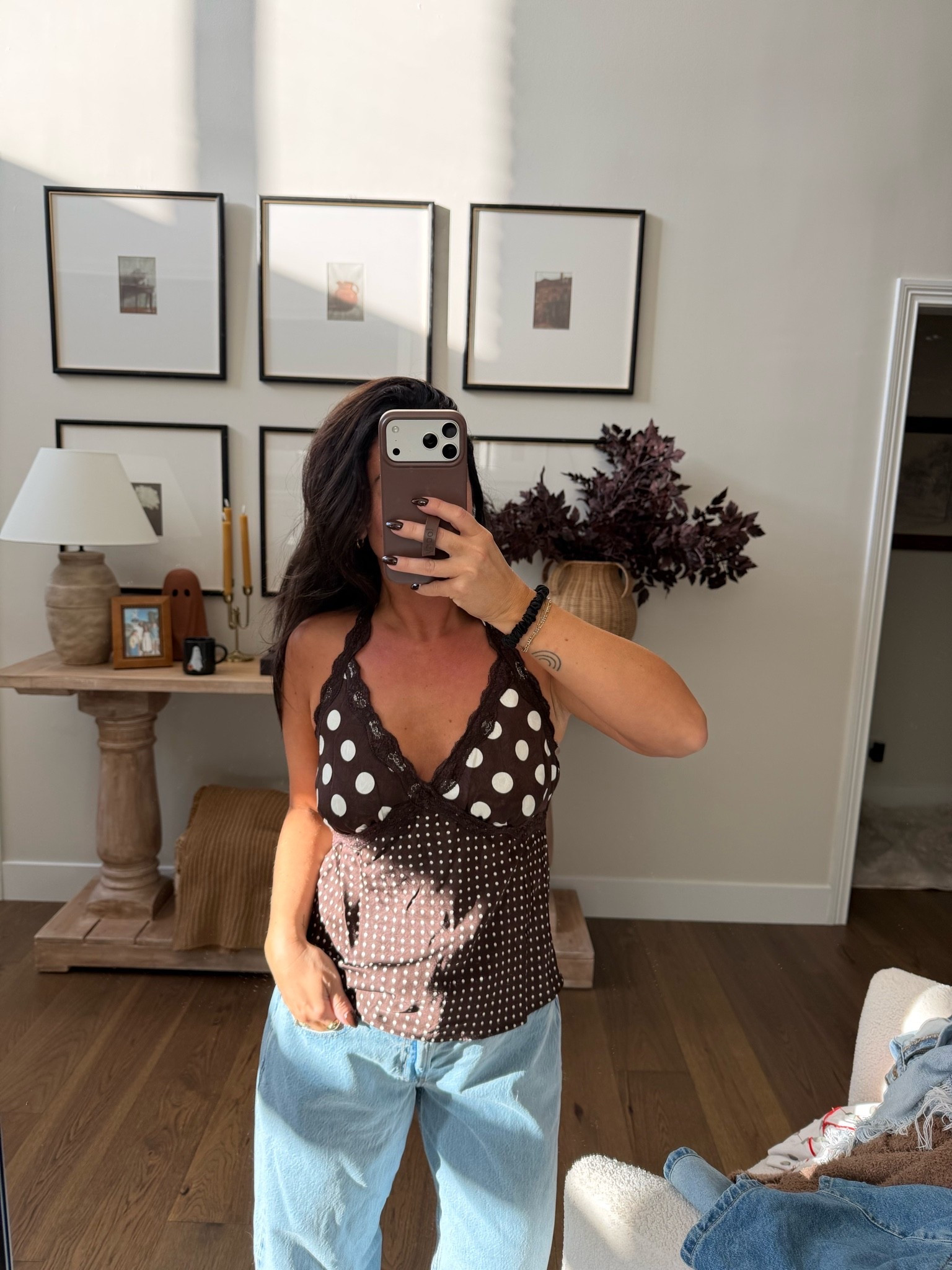 Obsessed with this brown babydoll tank from Target 🤎