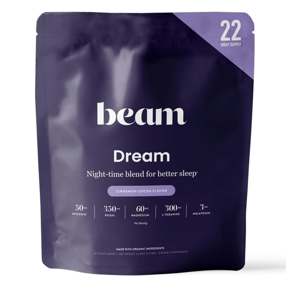 Beam Dream Sleep Powder, Natural Sleep Aid and Magnesium Hot Cocoa Drink for Adults, Calming Slee... | Amazon (US)