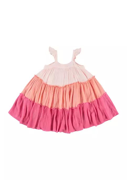Toddler Girls Tiered Crinkle Dress | Belk