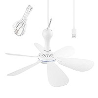 Silent USB Powered Ceiling Canopy Fan with 1m Extension Cord, Small Portable 6 blade Quiet Small ... | Amazon (US)