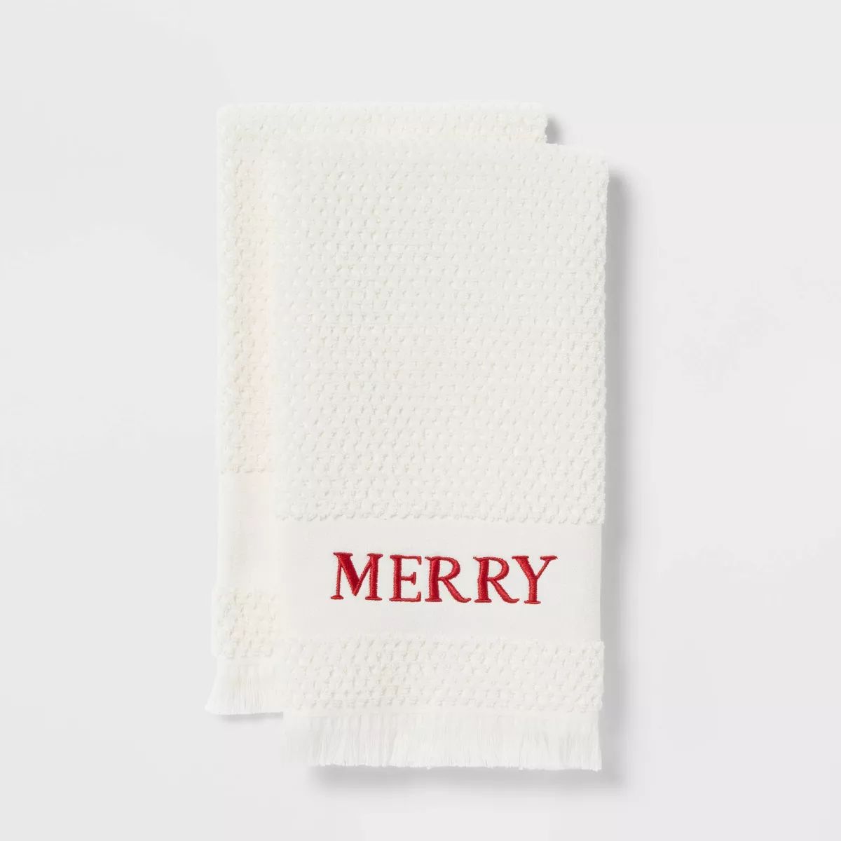 2pk Merry Christmas Hand Towel White - Threshold™ | Target