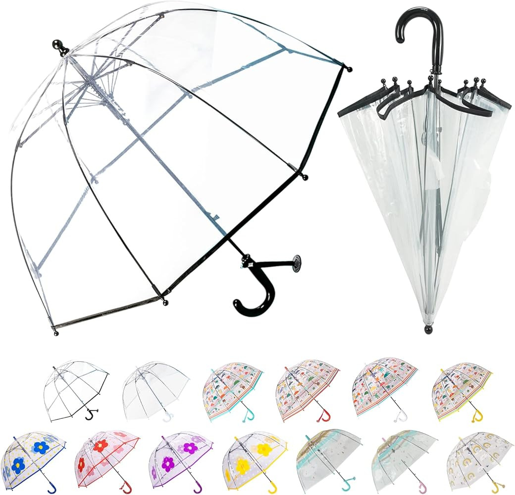 Clear Kids Umbrella, Small Umbrellas for Kids, Transparent Windproof Bubble Umbrella for Toddler,... | Amazon (US)