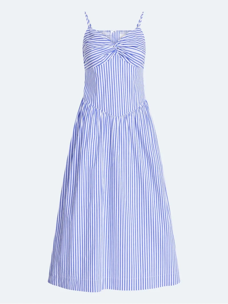 Free Assembly Women's Twist Front Sleeveless Maxi Dress with Drop Waist, Sizes XS-XXL | Walmart (US)