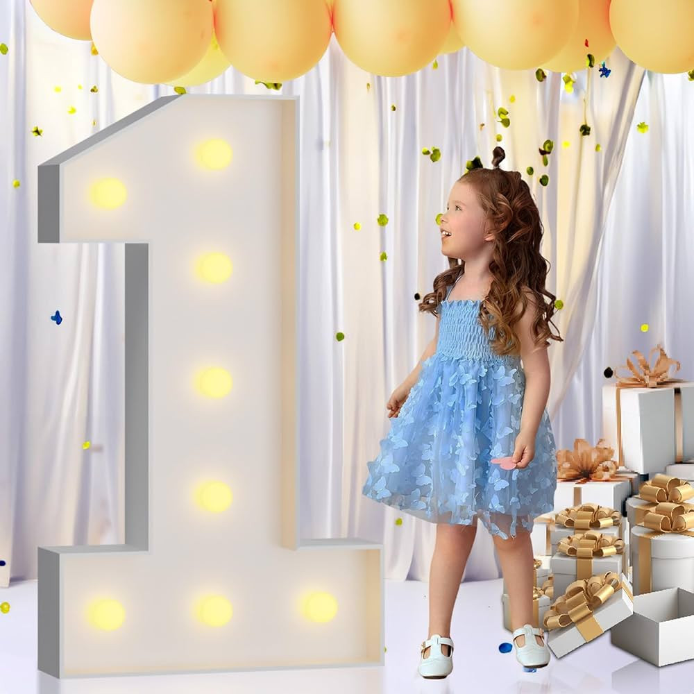 imprsv 3FT Marquee Numbers, Light Up Numbers for 1st 21st Birthday Decorations, Light Up Sign 1 f... | Amazon (US)