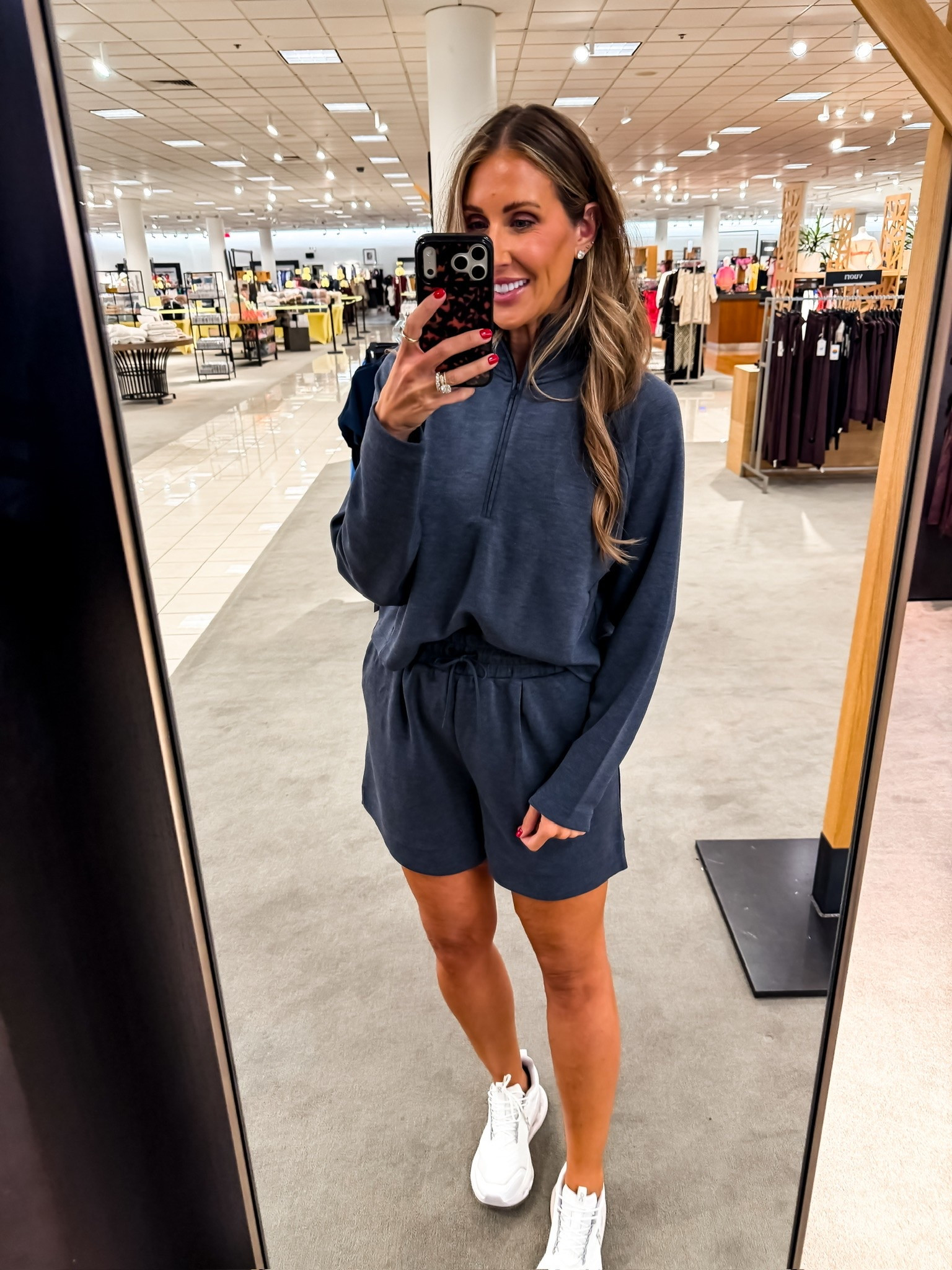 THIS SET 😍 The navy is SO good and I love the sporty shorts with the quarter zip. Add white sneakers and this is my kind of running around outfit! 🙌

navy matching set, quarter zip pullover, casual shorts, athleisure outfit, matching set, sporty outfit, On Cloud sneakers, casual outfit, everyday style, comfortable outfit, women over 40 style, TheMomInStyle

#LTKmorningroutine #LTKmomlife #LTKfitnessgoals