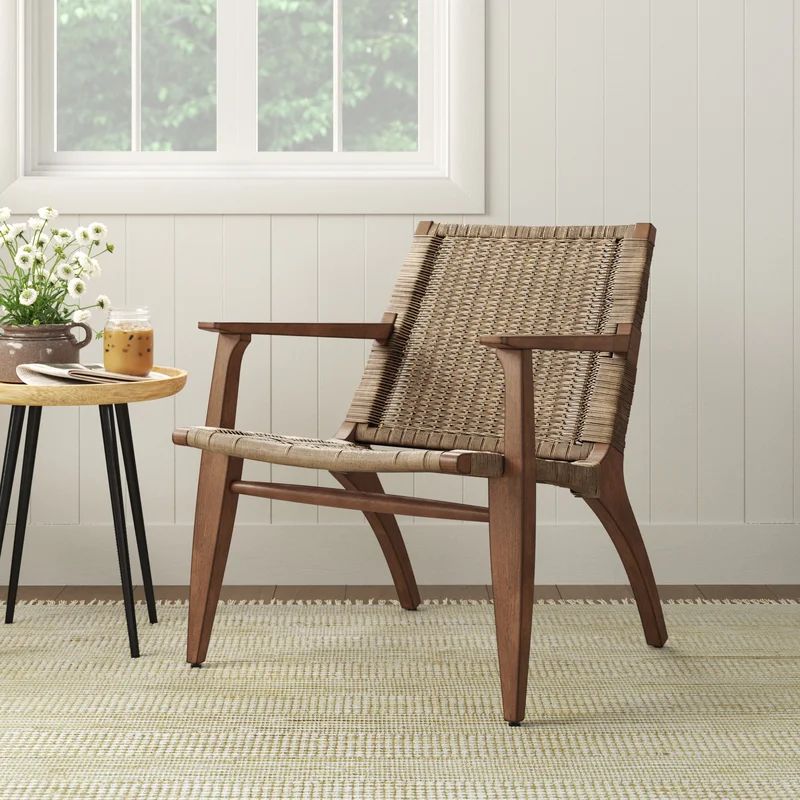 Babbs Woven Back Solid Wood Armchair | Wayfair North America
