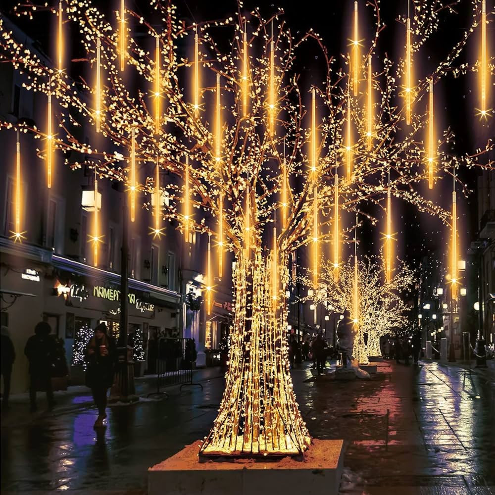Meteor Shower Lights Christmas Lights 540 LED Meteor Lights Waterproof 20 inch 10 Tubes Cascading... | Amazon (US)