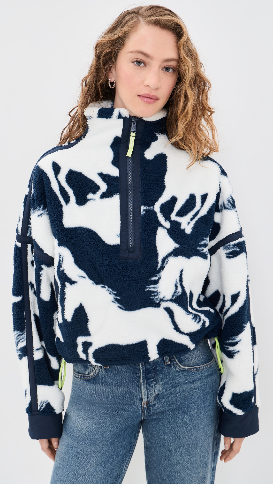 FP Movement Mountain High Printed Half-Zip Fleece Wild Horses Navy Com L | Shopbop